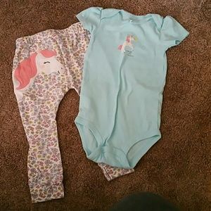 Carter's toddler girls unicorn set